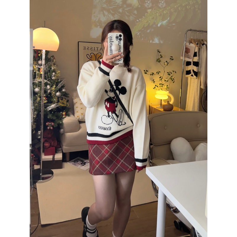 Áo len sweater Mickey 3 màu freesize 23’September