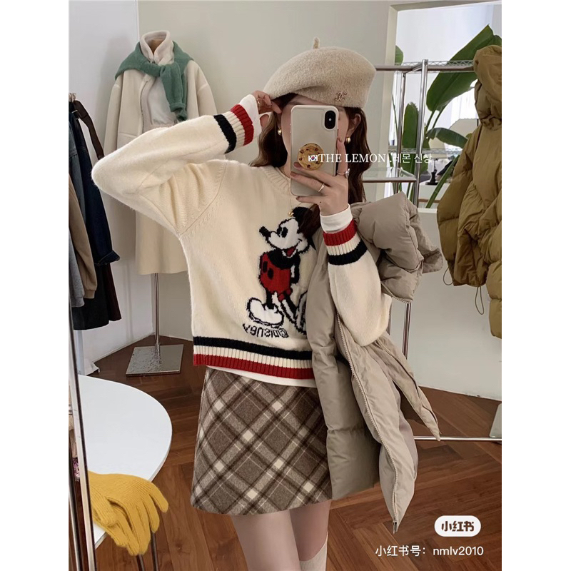 Áo len sweater Mickey 3 màu freesize 23’September