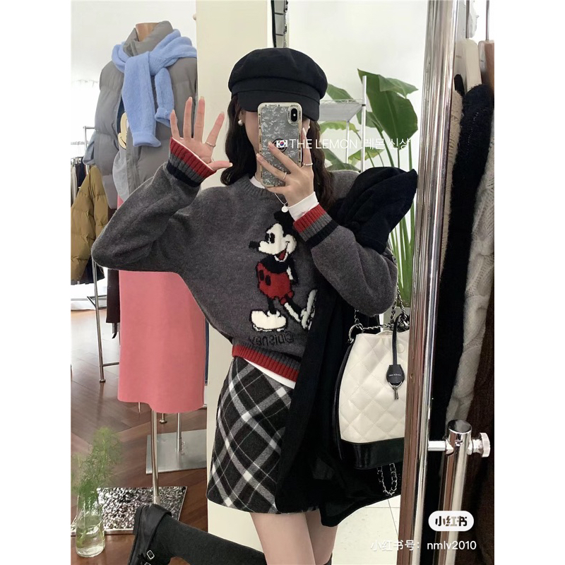 Áo len sweater Mickey 3 màu freesize 23’September