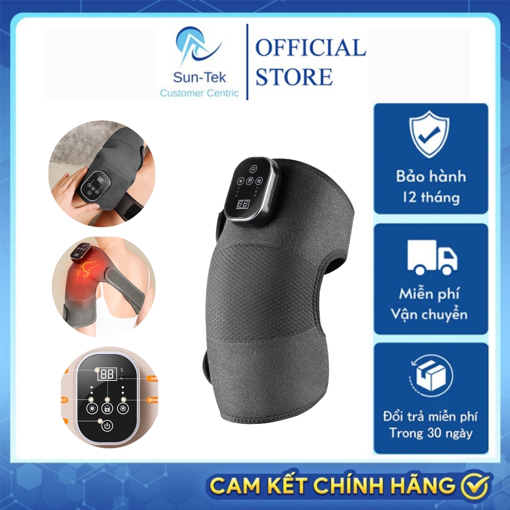 Máy Massage Đầu Gối Không Dây Cao Cấp Đai Massage Khớp Gối Khớp Vai Khuỷu Tay 3 Chế Độ Rung 6 Chế Độ Nhiệt Giảm Đau