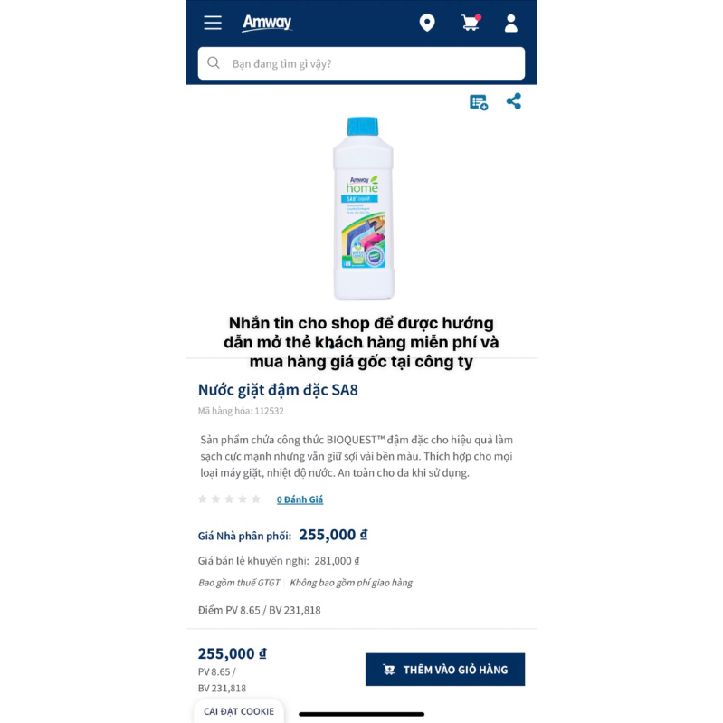 Nước giặt AmwayySA8