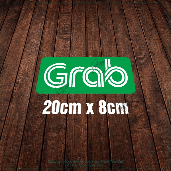 Combo 2 logo decal dán xe logo GRAB dán ô tô xe dịch vụ