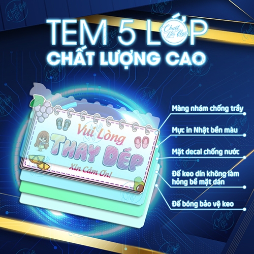 Miếng dán yêu cầu bỏ giầy dép bên ngoài