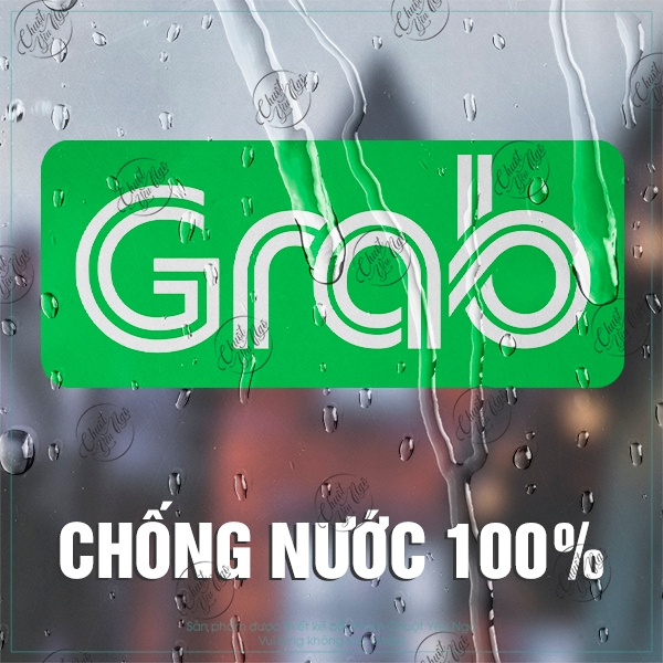 Combo 2 logo decal dán xe logo GRAB dán ô tô xe dịch vụ