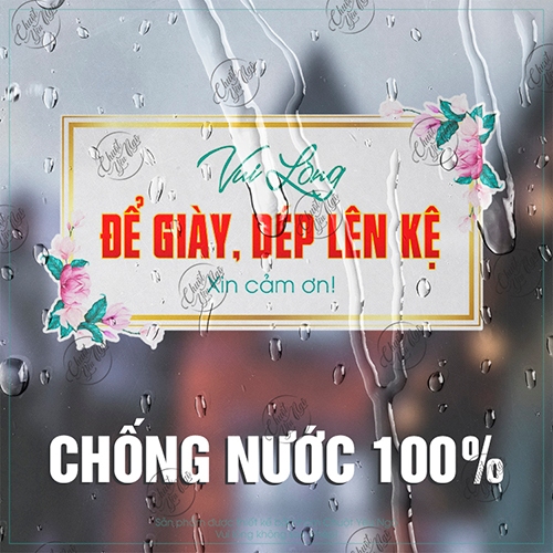 Miếng dán yêu cầu bỏ giầy dép bên ngoài