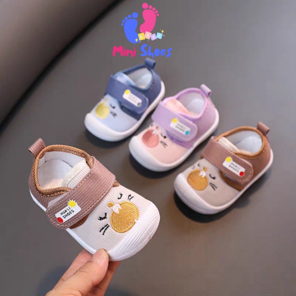 (THANH LÝ) Giày tập đi bé trai bé gái 0-2 tuổi đế mềm êm chân giày bún chống trơn trượt họa tiết đáng yêu B01