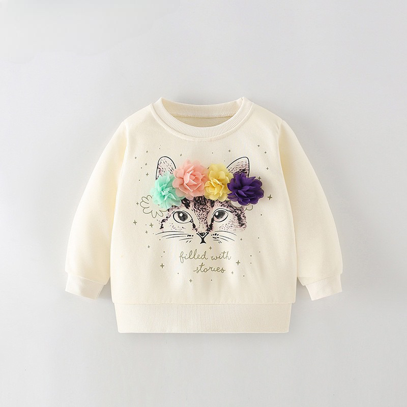 Áo nỉ Moon kids chất da cá Áo nỉ dài tay bé gái, bé trai AD521