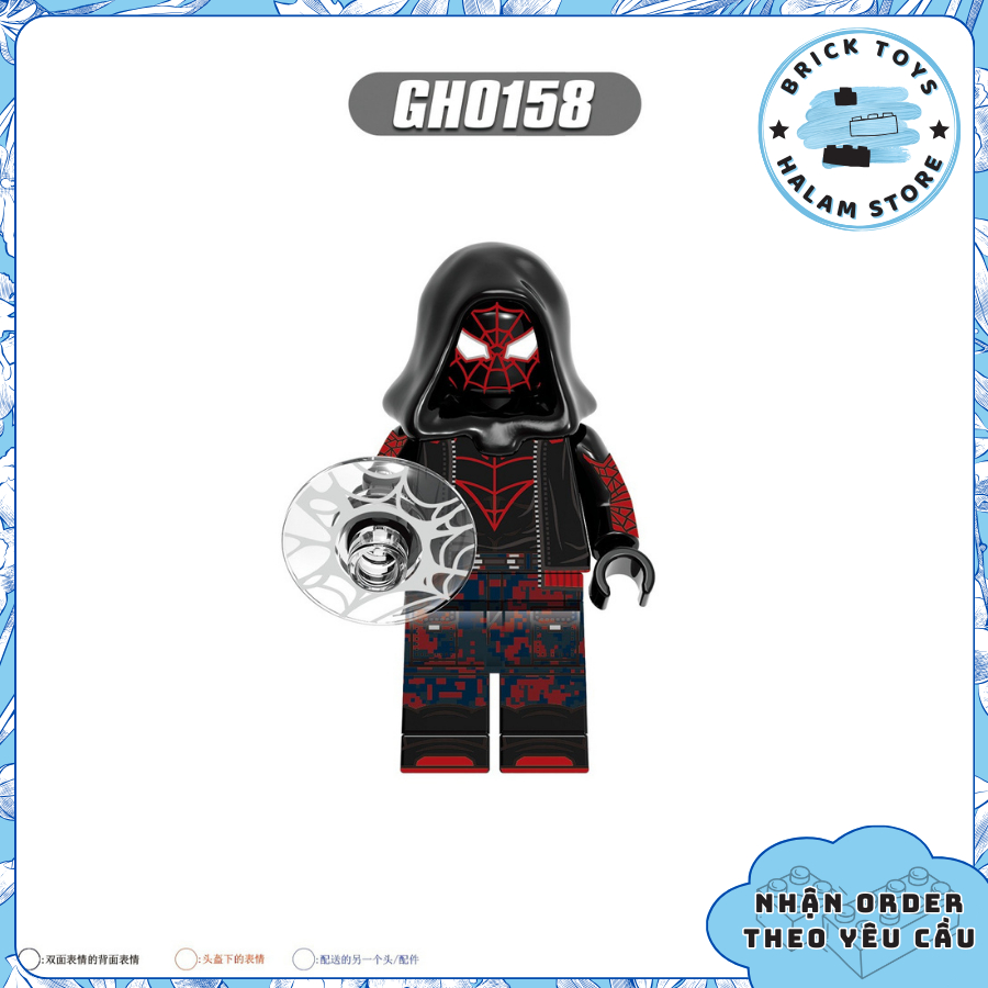 Đồ chơi lắp ráp minifigures Marvel G0120 - Mô hình nhân vật Người nhện Spider Man Miles Morales