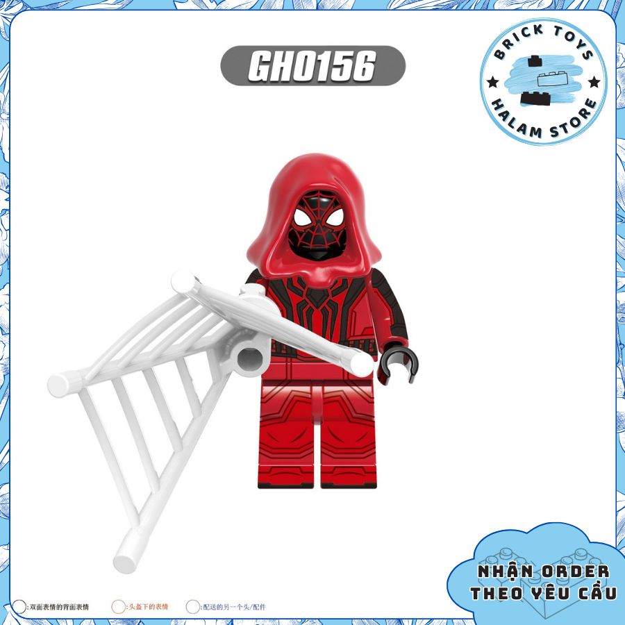 Đồ chơi lắp ráp minifigures Marvel G0120 - Mô hình nhân vật Người nhện Spider Man Miles Morales