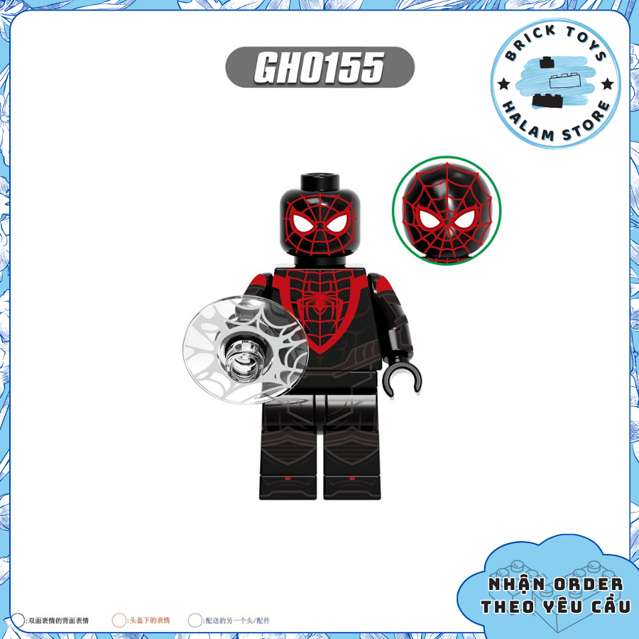 Đồ chơi lắp ráp minifigures Marvel G0120 - Mô hình nhân vật Người nhện Spider Man Miles Morales