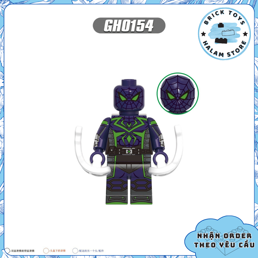 Đồ chơi lắp ráp minifigures Marvel G0120 - Mô hình nhân vật Người nhện Spider Man Miles Morales