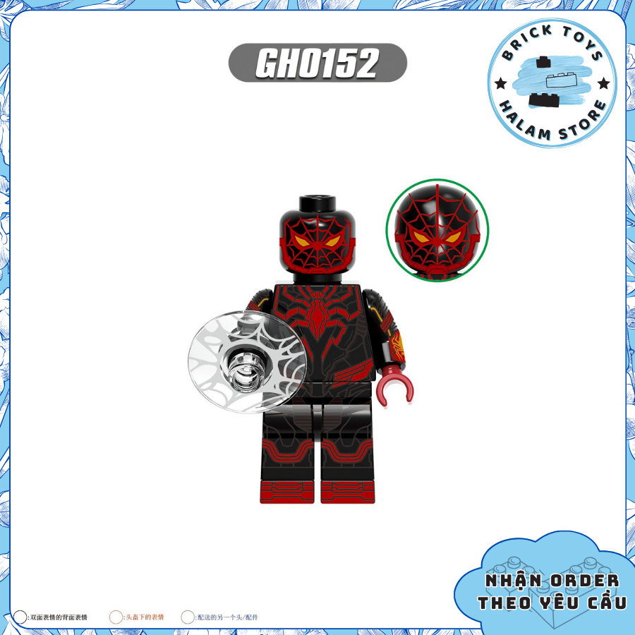 Đồ chơi lắp ráp minifigures Marvel G0120 - Mô hình nhân vật Người nhện Spider Man Miles Morales