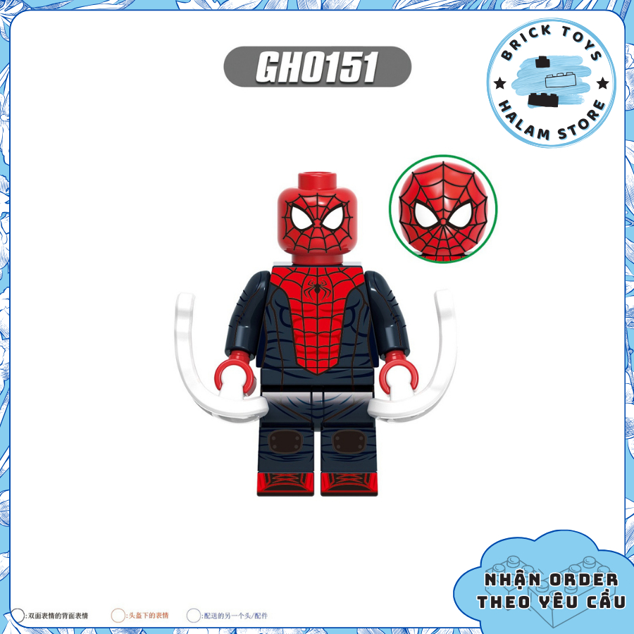 Đồ chơi lắp ráp minifigures Marvel G0120 - Mô hình nhân vật Người nhện Spider Man Miles Morales