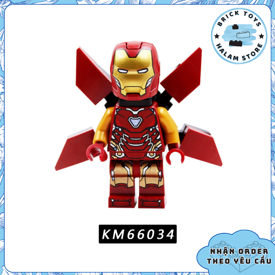 Đồ chơi lắp ráp Minifigures Marvel người sắt KM66029 - Mô hình nhân vật Iron Man War machine Whiplash