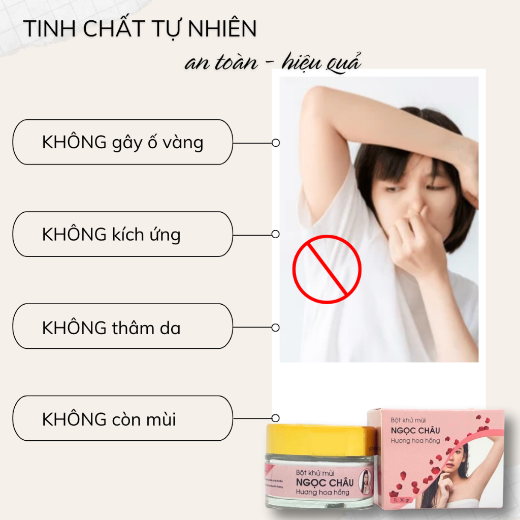 (MUA 2 TẶNG 1) Bột Khử Mùi Hôi Nách Hôi Chân Ngọc Châu