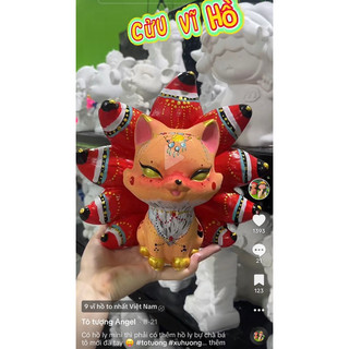 Tượng tô màu Hồ ly ( kèm MÀU TÔ SIÊU ĐẸP)