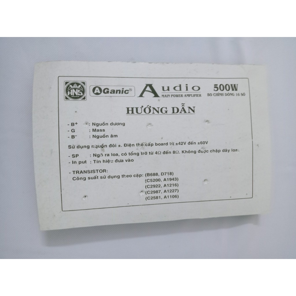 MẠCH AMPLY CÔNG SUẤT 16 SÒ 500W