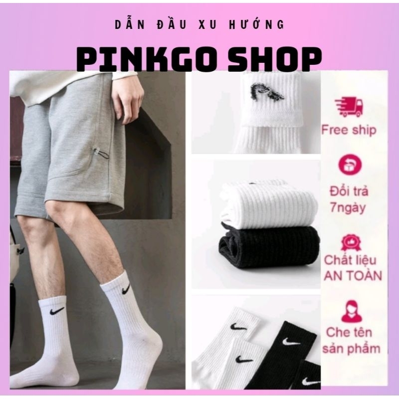 Tất Cao Cổ , Lửng Cổ , Thấp Cổ Nam Nữ Màu Trắng Cực Hot Dễ Phối Với Tất Cả Các Mẫu Giày Thể Thao - Pinkgo Shop