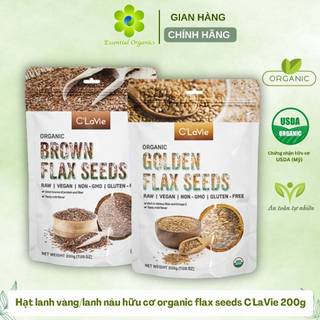 Hạt lanh vàng, lanh nâu hữu cơ organic flax seeds C'LaVie 200g