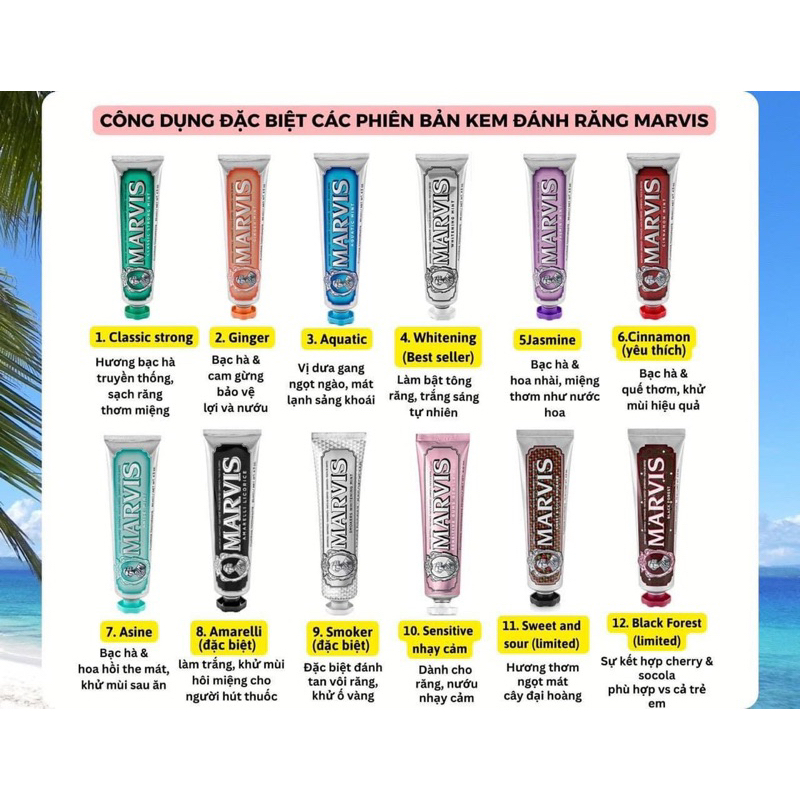Kem Đánh Răng Marvis - Siêu Trắng, Siêu Thơm - Marvis Ý