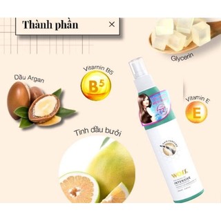 Xịt dưỡng tóc giữ nếp woss xanh