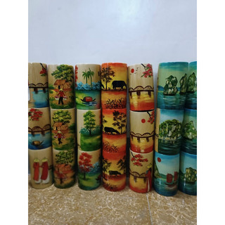 Ly tre vẽ tay thủ công phong cảnh