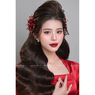 ☀️☀️ Phụ kiện cưới Bích Dung - Ốp cài đỏ đo 2 bên dành cho dâu xinh, mẫu đang được các hot makeup ưa chuộng nhất