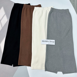 Chân váy len thu đông mịn dáng dài 90cm, Chân váy maxi len mịn đẹp CV00390 - NhiNhi Shop
