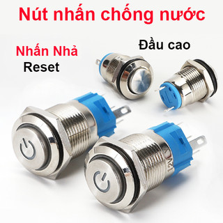 Nút nhấn chống nước đầu cao ( nhấn nhả/reset ) lỗ khoét 12mm/16mm/19mm/22mm