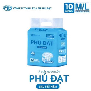Tã giấy người lơn phú đạt bịch 10 miếng (size M/l dưới 70kg)