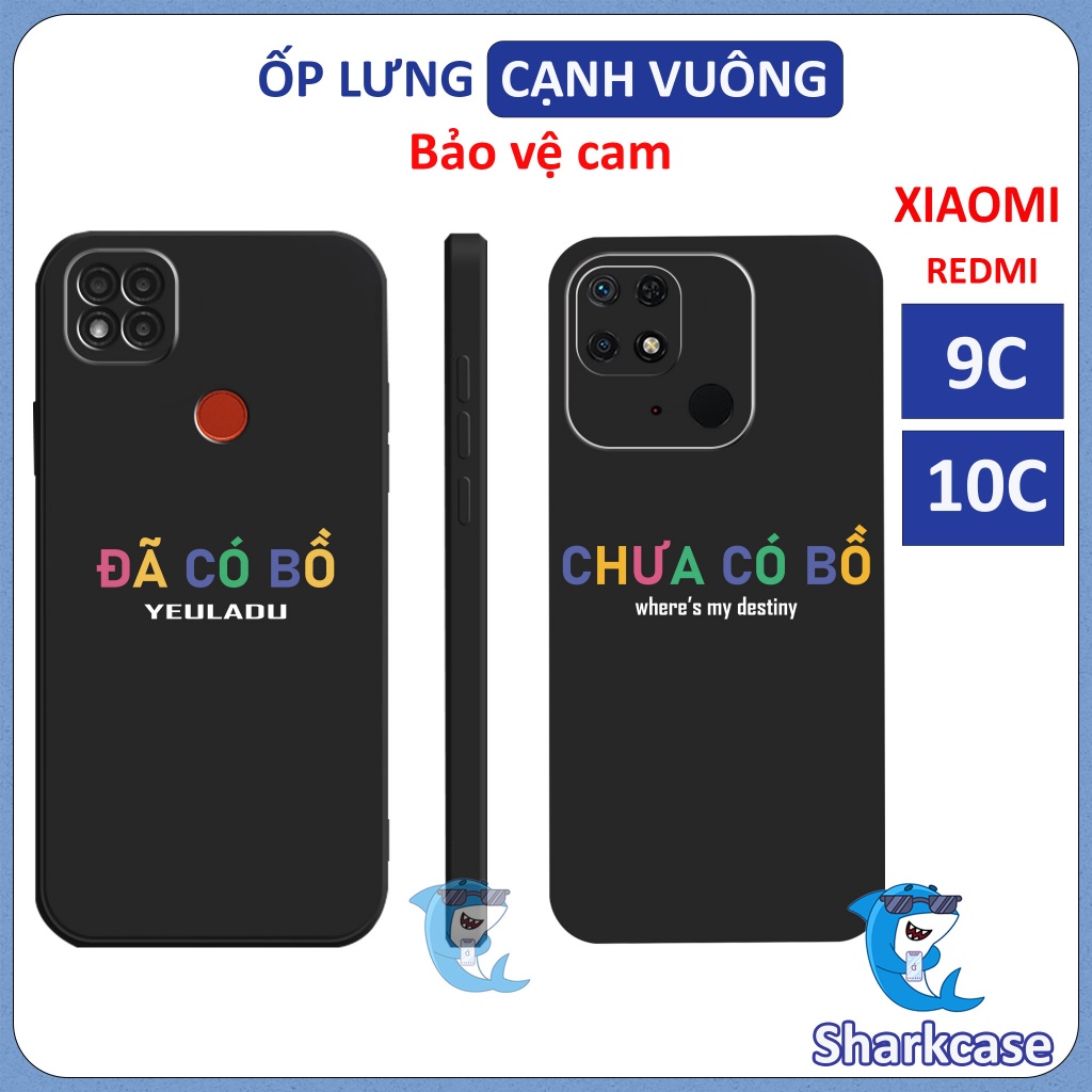 Ốp lưng Redmi 9c, 10c đã có bồ, chưa có bồ chống bẩn cạnh vuông bảo vệ cam điện thoại nhựa TPU trơn mịn cao cấp