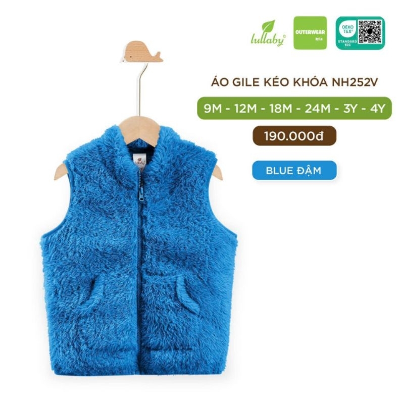 Áo gile lông Lullaby kéo khóa.