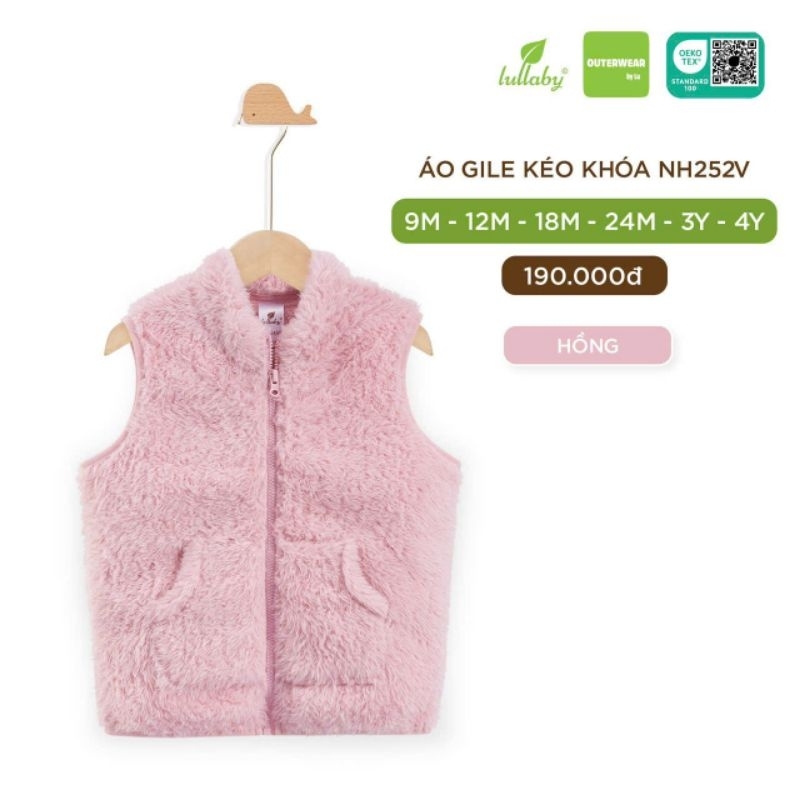 Áo gile lông Lullaby kéo khóa.