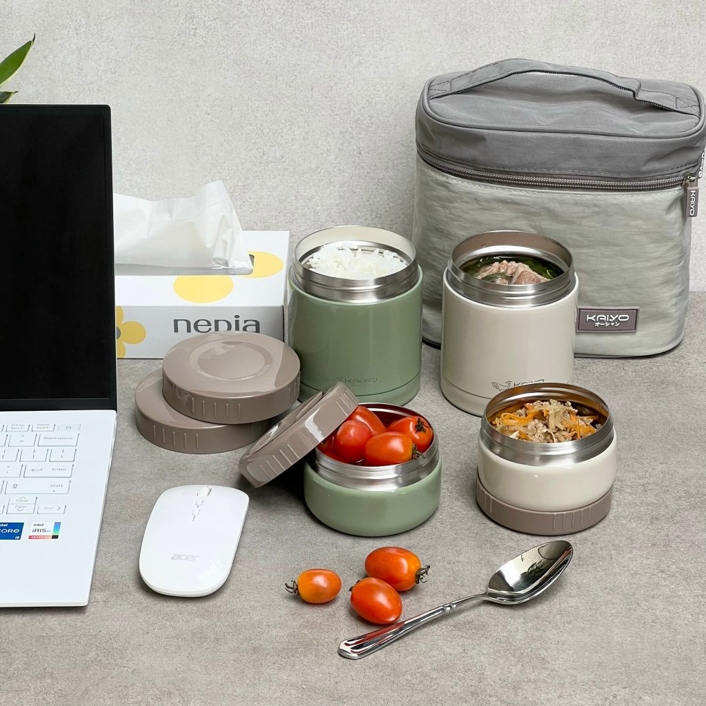 Bộ hộp cơm giữ nhiệt 5 món Kaiyo . Hàng chính hãng