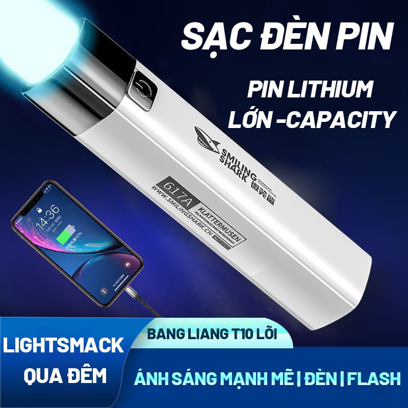 Đèn Pin Mini Siêu Sáng, Đèn Nhỏ Sạc USB,617A Đèn Pin Lực Lượng Đặc Biệt Sạc Dự Phòng Đèn Sân Khấu Sáng Đa Năng Siêu Sáng