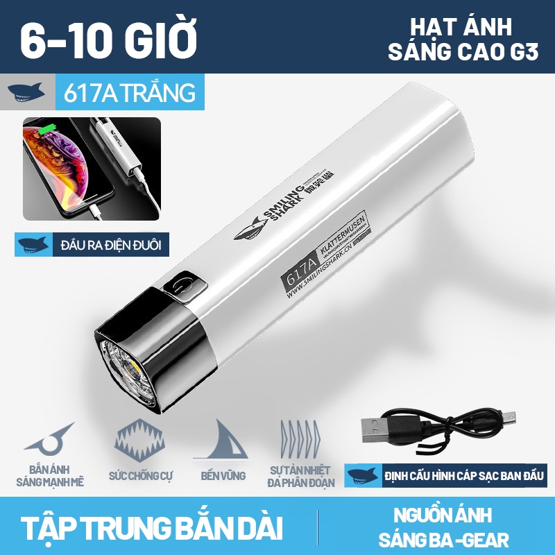 Đèn Pin Mini Siêu Sáng, Đèn Nhỏ Sạc USB,617A Đèn Pin Lực Lượng Đặc Biệt Sạc Dự Phòng Đèn Sân Khấu Sáng Đa Năng Siêu Sáng