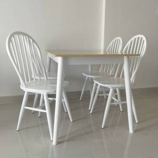 Bộ bàn ăn 4-6 ghế IBIE Windsor gỗ cao su tùy chọn kích thước, màu sắc, hàng xuất khẩu loại 1