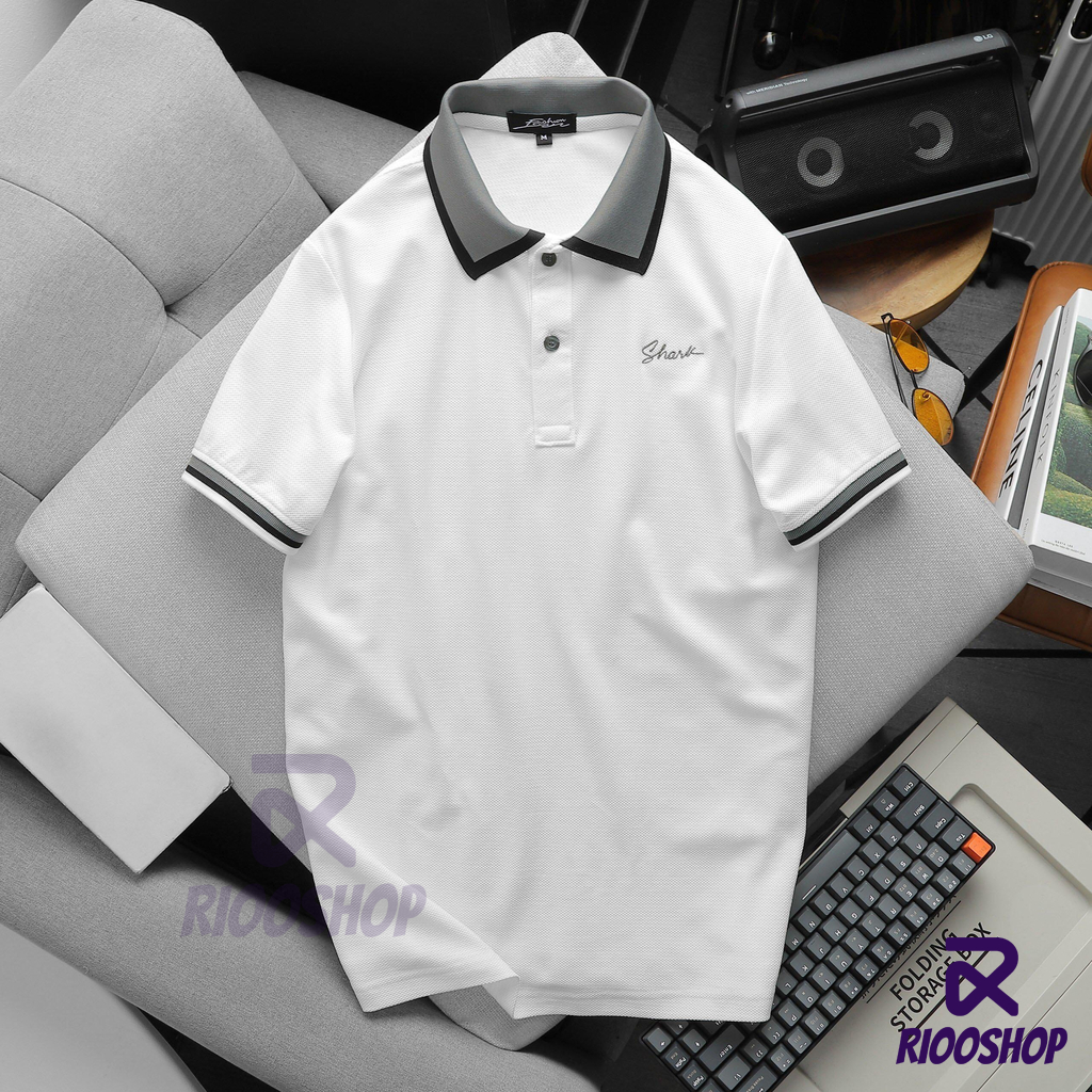 Áo thun nam polo, áo phông có cổ nam cao cấp màu trắng, nâu thiết kế đẹp RIOOSHOP RSP013 có size lớn, big size