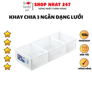 [Hỏa Tốc HN] Khay đựng vật dụng chia ngăn dạng lưới màu trắng NỘI ĐỊA NHẬT BẢN
