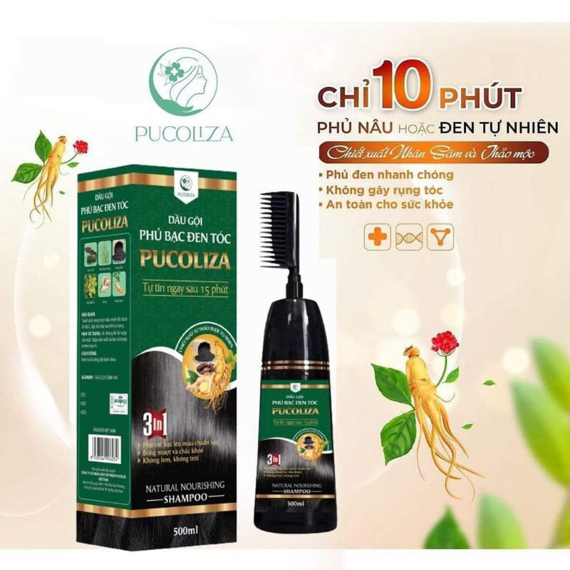 DẦu gội phủ bạc Hapuco 500ml (Mẫu mới Pucoliza) CHÍNH HÃNG