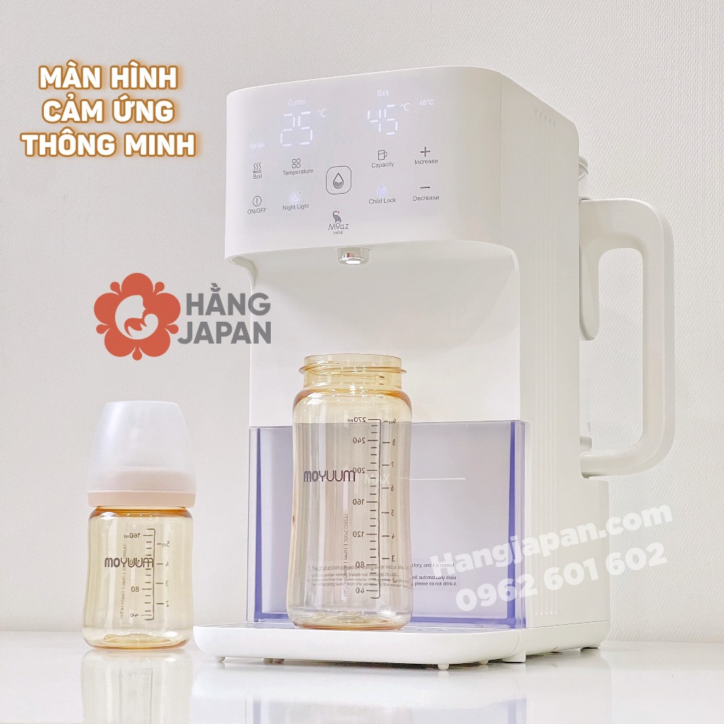 Bình thủy điện giữ nhiệt cao cấp Moaz Bebe MB071, pha sữa, trà, cà phê dung tích lớn 1,5L - BH 12 THÁNG CHÍNH HÃNG