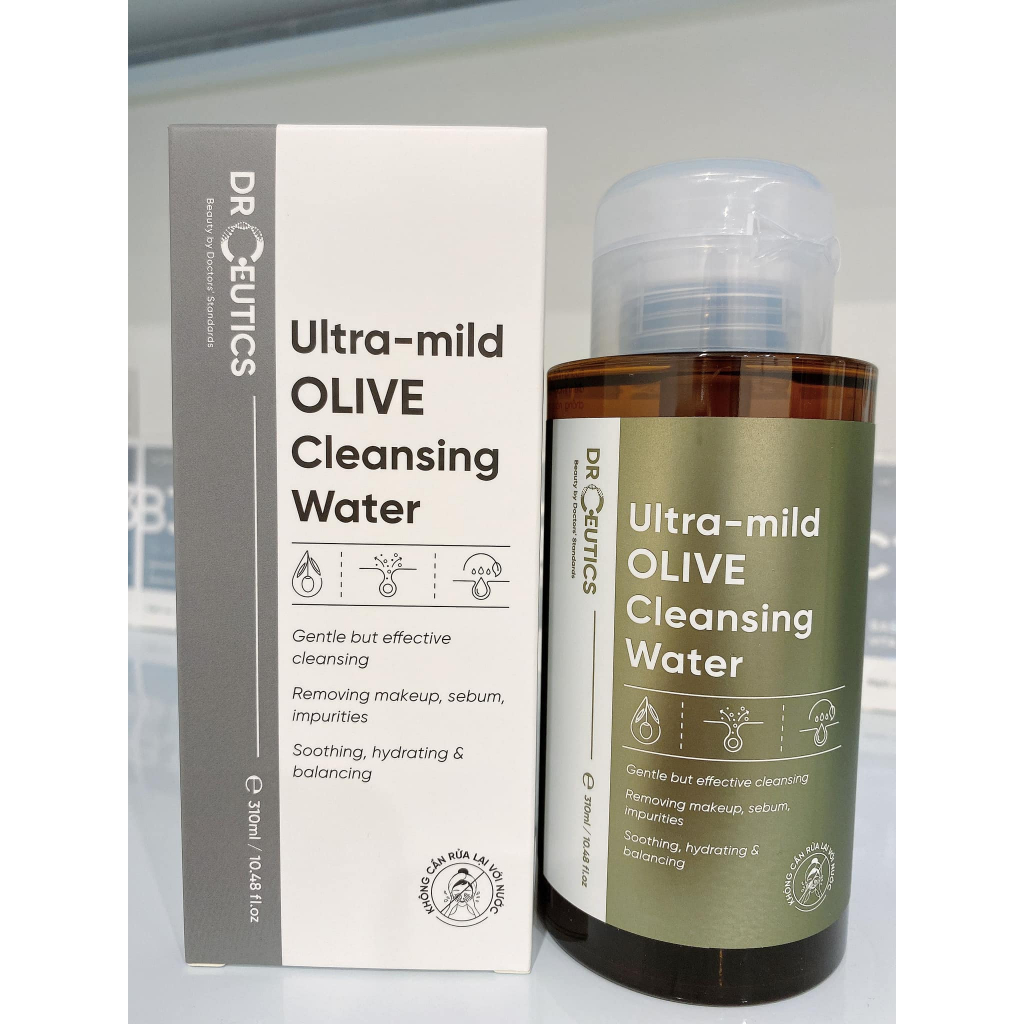 Nước Tẩy Trang DrCeutics Ultra Mild Olive Cleansing Water Làm Sạch Dịu Da 310ml/500ml