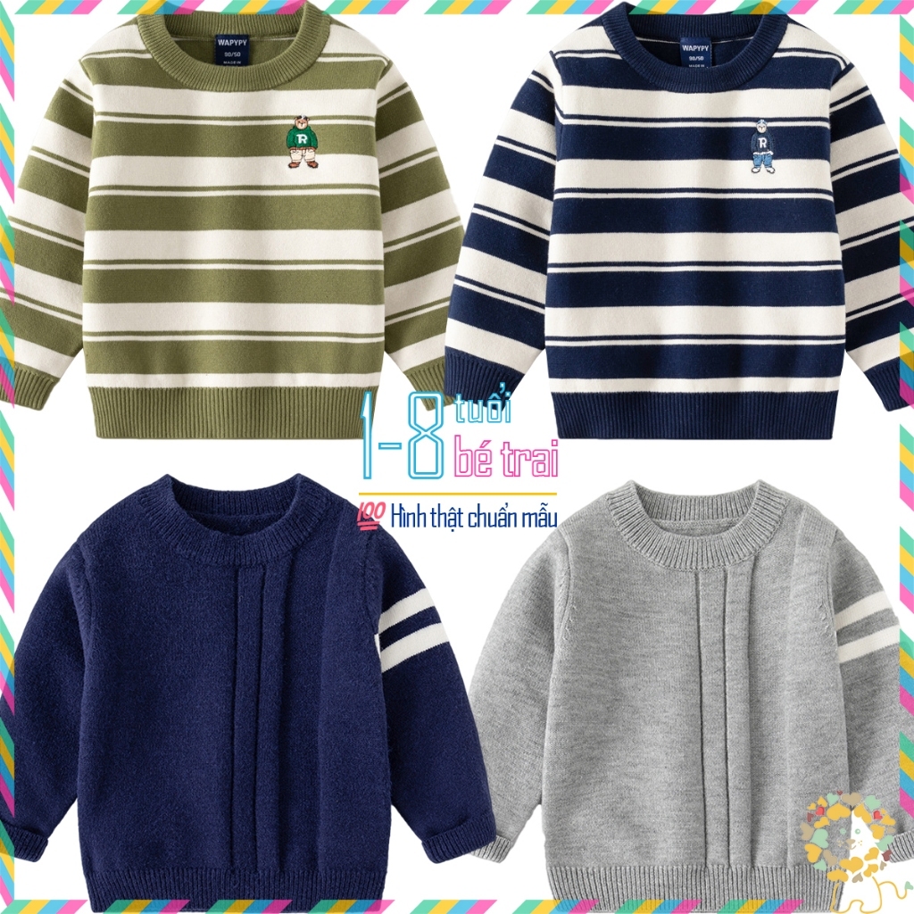 Áo len bé trai bé gái chất vải mềm mịn giữ ấm mùa thu đông giao ngẫu nhiên hàng Quảng Châu