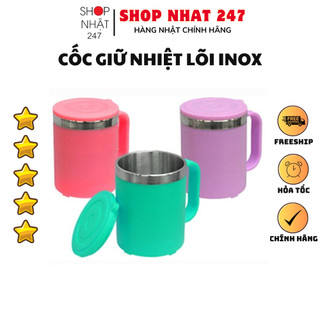 [Hỏa Tốc HN] Cốc giữ nhiệt lõi inox NỘI ĐỊA NHẬT BẢN