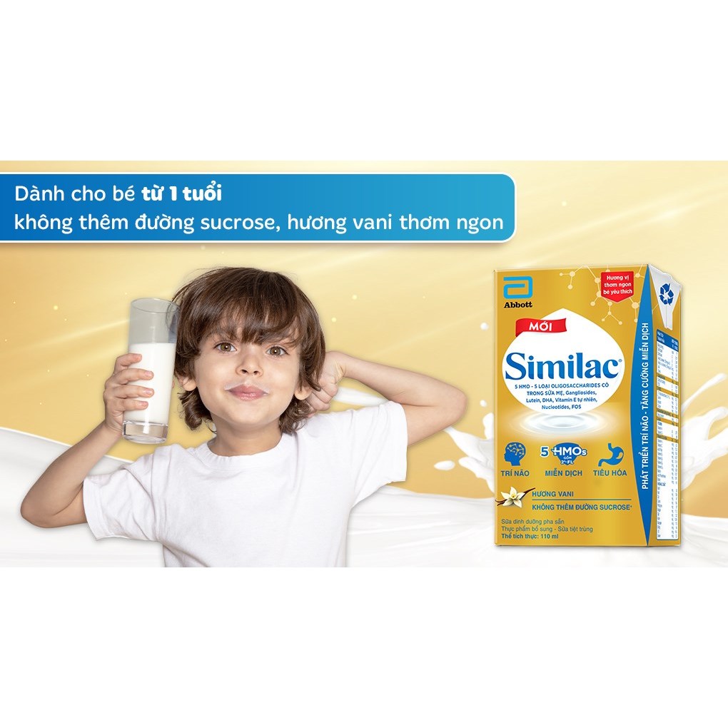 [Date T3/24]Lốc 4 hộp Sữa bột pha sẵn Similac IQ 110ml Dễ Uống