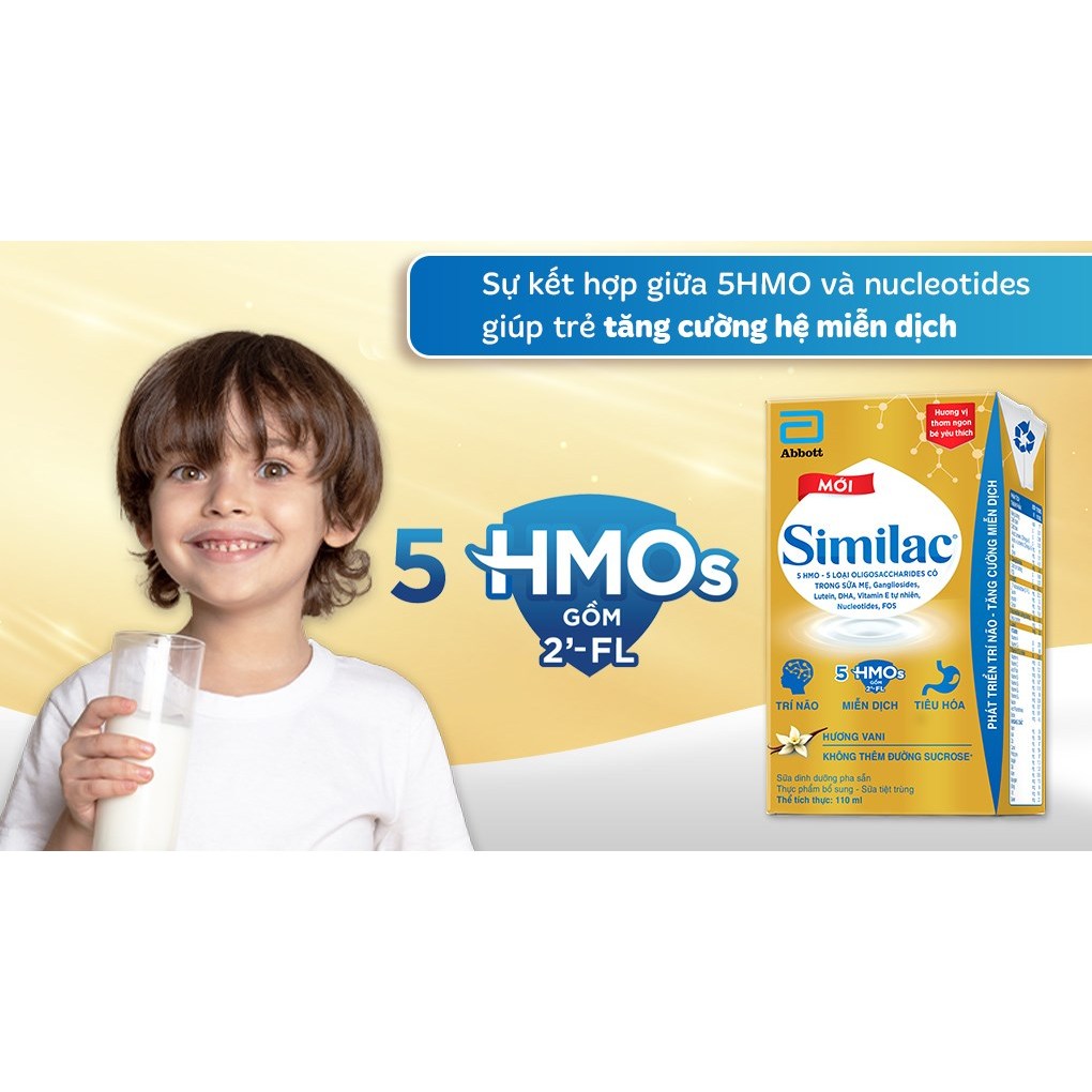 [Date T3/24]Lốc 4 hộp Sữa bột pha sẵn Similac IQ 110ml Dễ Uống