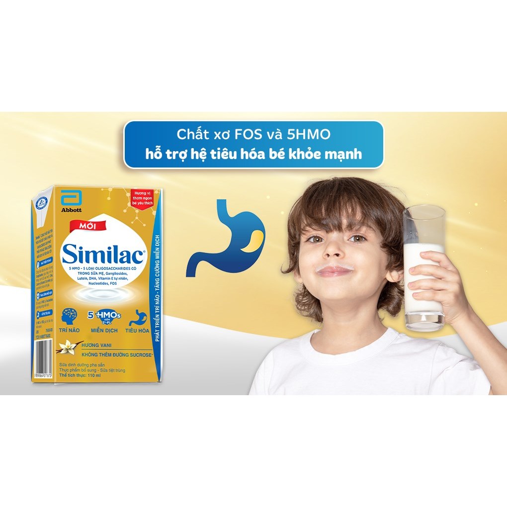 [Date T3/24]Lốc 4 hộp Sữa bột pha sẵn Similac IQ 110ml Dễ Uống