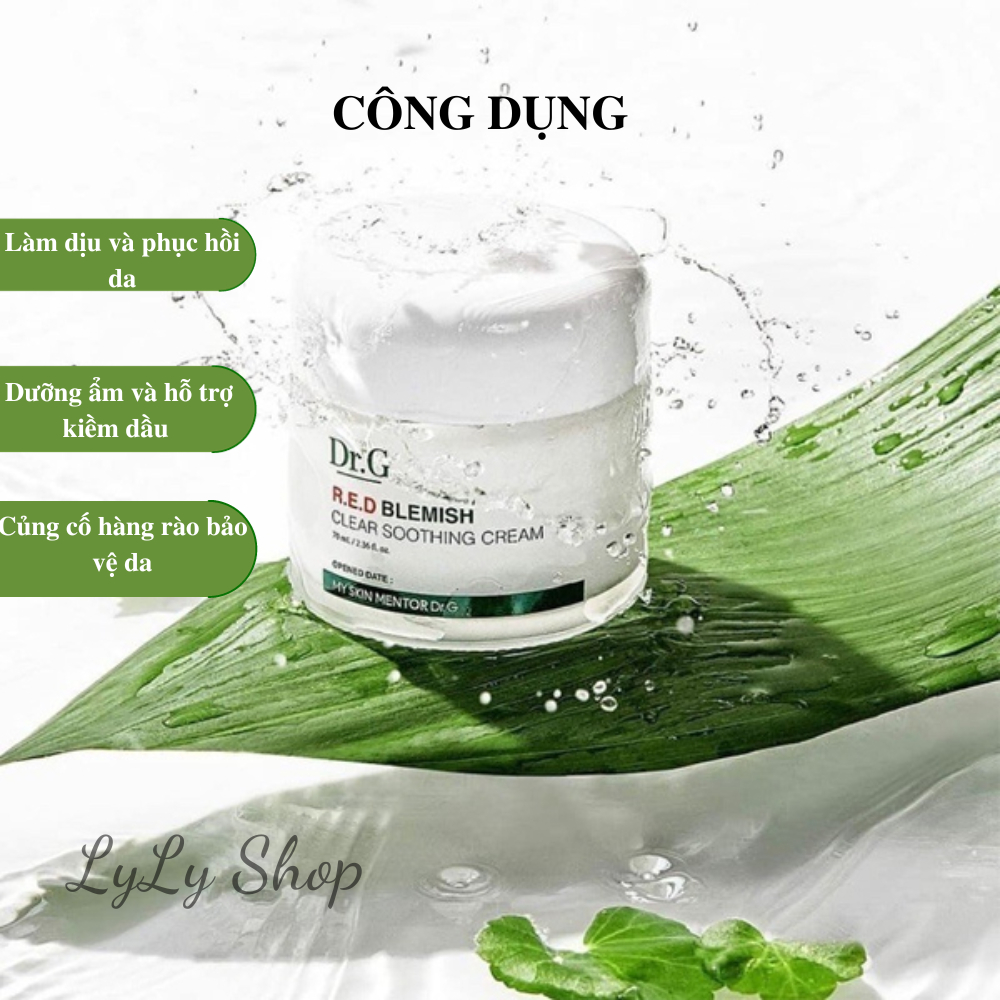 Kem dưỡng ẩm Dr.G DrG Red Blemish Clear Soothing Cream, dưỡng ẩm phục hồi sâu bên trong da lylyshop - 70ml