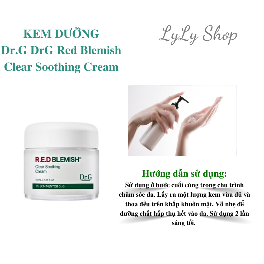 Kem dưỡng ẩm Dr.G DrG Red Blemish Clear Soothing Cream, dưỡng ẩm phục hồi sâu bên trong da lylyshop - 70ml