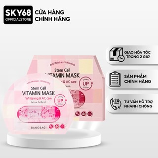 Hộp 10 mặt nạ banobagi dưỡng sáng và chăm sóc da mụn stem cell vitamin mask 30ml x10 - caro ac care